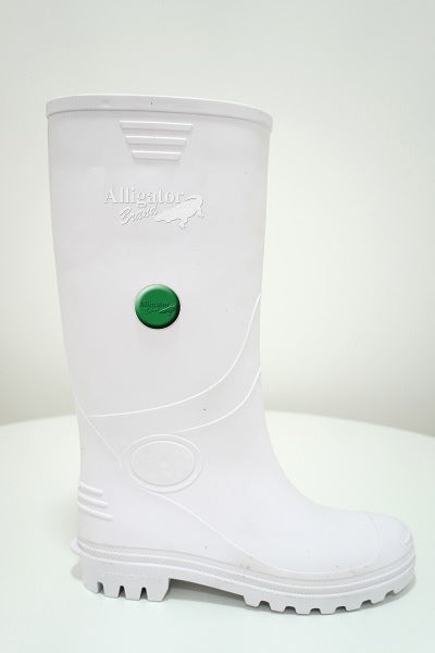 Men's 16" PVC White Boot Size 6