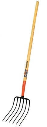 6-oval Tine Manure Fork - 48" Handle