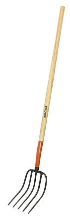 Pine Straw / Manure Fork 5-Tine 9" with Wood Handle