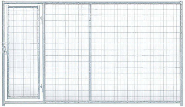 Dog Kennel Side Panel with Single Entrance Door 10ft Pre-Galvanized Wire