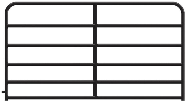 Gate 6-Bar Round Corner 8ft - Galvanized Black
