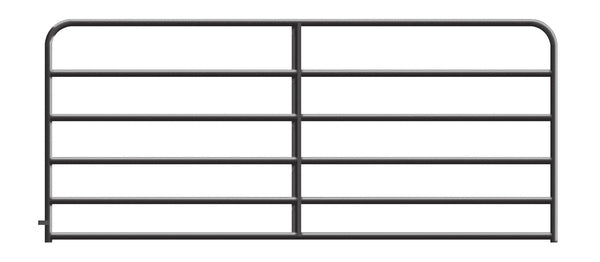 Gate 6-Bar Round Corner 10ft - Galvanized Black