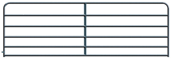 Gate 6-Bar Round Corner 12ft - Galvanized Black