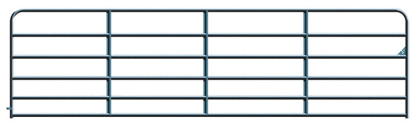 Gate 6-Bar Round Corner 16ft - Galvanized Black