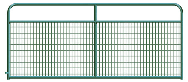 Gate Wired (2x4) Round Corner 12ft - Galvanized Green
