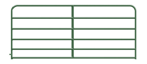 Gate 6-Bar Round Corner 10ft - Galvanized Green