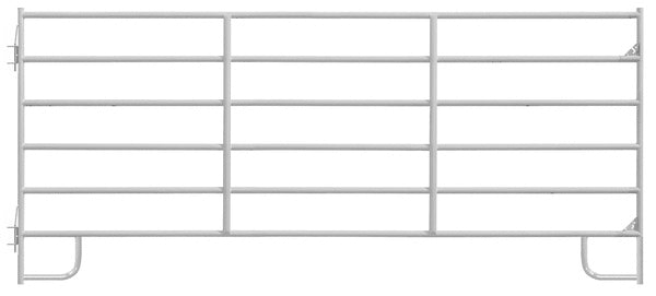 Corral Panel 6-Bar Square Corner 12ft - Galvanized