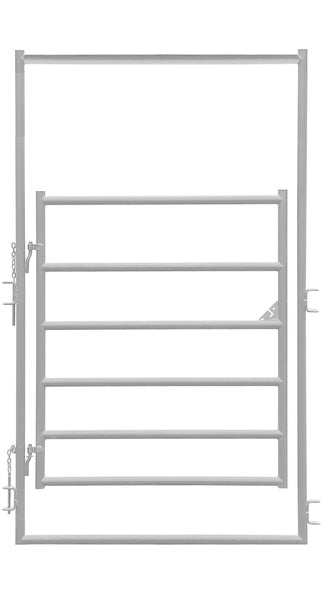 Entrance Gate 4ft Square Corner 6-Bar - Galvanized