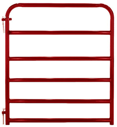 Alligator Brand 4 ft round-corner 6-bar gate, dipped red paint