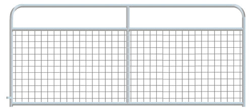 4" x 4" Wire Mesh Galvanized Round Corner 8 ft. Gate