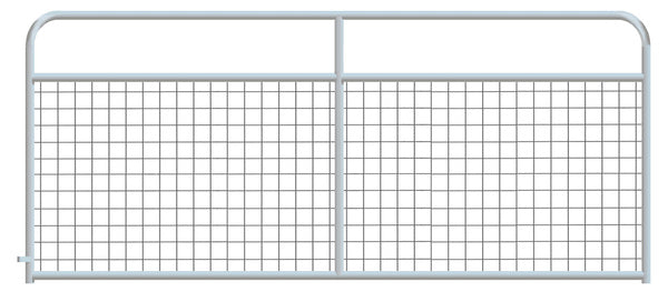 4" x 4" Wire Mesh Galvanized Round Corner 12 ft. Gate