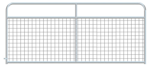 4" x 4" Wire Mesh Galvanized Round Corner 12 ft. Gate