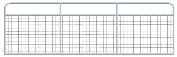 4" x 4" Wire Mesh Galvanized Round Corner 14 ft. Gate
