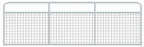 4" x 4" Wire Mesh Galvanized Round Corner 14 ft. Gate