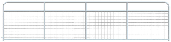 4" x 4" Wire Mesh Galvanized Round Corner 16 ft. Gate
