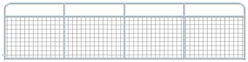 4" x 4" Wire Mesh Galvanized Round Corner 16 ft. Gate