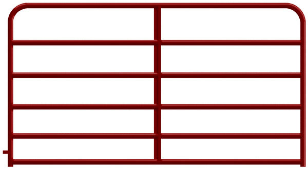 Alligator Brand 6 Bar Red Powder Coated Round Corner 8 ft. Gate