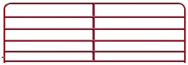 Alligator Brand 6 Bar Red Powder Coated Round Corner 12 ft. Gate