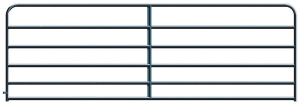 Alligator Brand 6-Bar Heavy-Duty Black Powder Coated Round Corner 12 ft. Gate