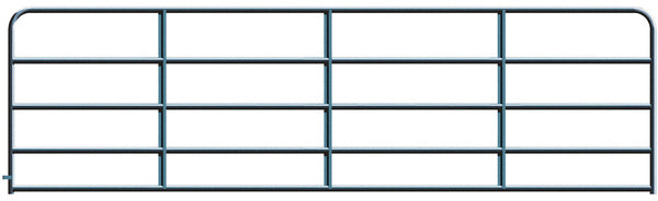 Alligator Brand 6-Bar Heavy-Duty Black Powder Coated Round Corner 16 ft. Gate