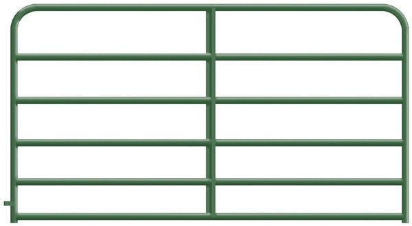Alligator Brand 6-Bar Heavy-Duty Green Powder Coated Round Corner 8 ft. Gate