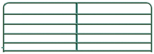 Alligator Brand 6-Bar Heavy-Duty Green Powder Coated Round Corner 12 ft. Gate