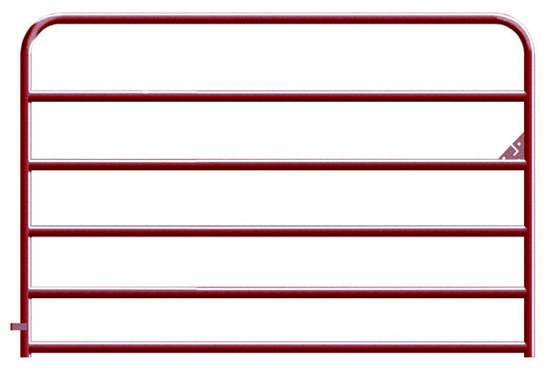 Alligator Brand 6-Bar Heavy-Duty Red Powder Coated Round Corner 4 ft. Gate
