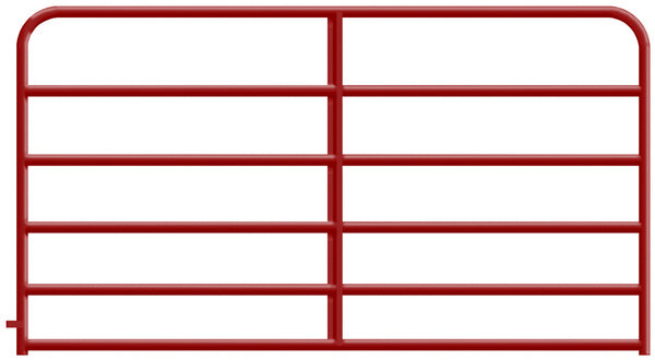 Alligator Brand 6-Bar Heavy-Duty Red Powder Coated Round Corner 8 ft. Gate