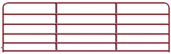 Alligator Brand 6-Bar Heavy-Duty Red Powder Coated Round Corner 14 ft. Gate