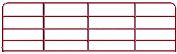 Alligator Brand 6-Bar Heavy-Duty Red Powder Coated Round Corner 16 ft. Gate
