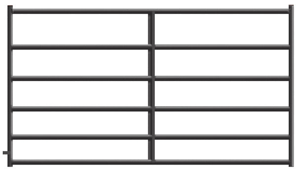 Alligator Brand 6-Bar Heavy-Duty Black Powder Coated Square Corner 8 ft. Gate