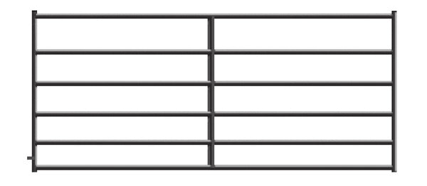 Alligator Brand 6-Bar Heavy-Duty Black Powder Coated Square Corner 10 ft. Gate