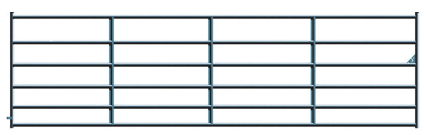 Alligator Brand 6-Bar Heavy-Duty Black Powder Coated Square Corner 16 ft. Gate