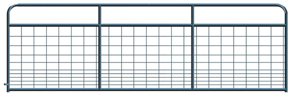 Hog Wire Mesh Black Powder Coated Round Corner 14 ft. Gate