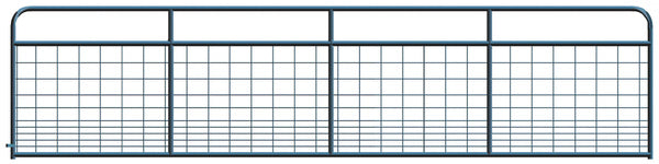 Hog Wire Mesh Black Powder Coated Round Corner 16 ft. Gate