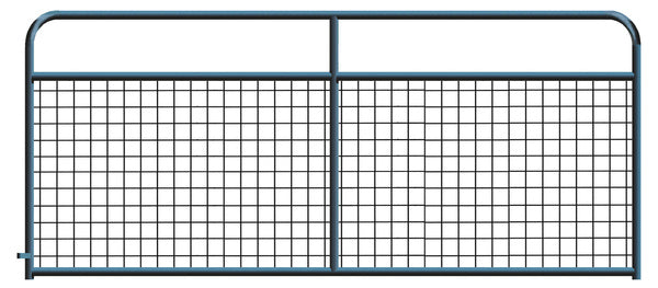 4" x 4" Wire Mesh Black Powder Coated Round Corner 12 ft. Gate