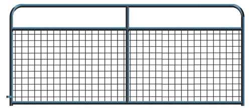 4" x 4" Wire Mesh Black Powder Coated Round Corner 12 ft. Gate
