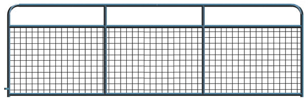4" x 4" Wire Mesh Black Powder Coated Round Corner 14 ft. Gate