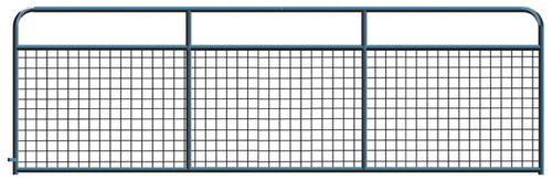 4" x 4" Wire Mesh Black Powder Coated Round Corner 14 ft. Gate