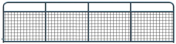 4" x 4" Wire Mesh Black Powder Coated Round Corner 16 ft. Gate