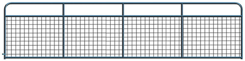 4" x 4" Wire Mesh Black Powder Coated Round Corner 16 ft. Gate