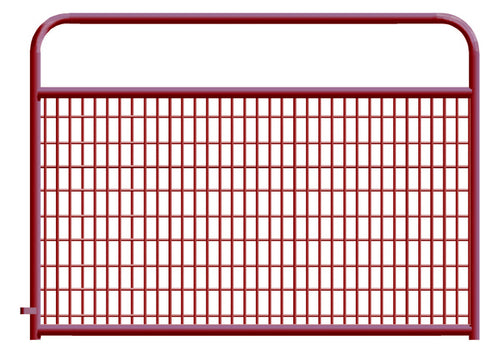 2" x 4" Wire Mesh Red Powder Coated Square Corner 12 ft. Gate
