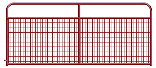 2" x 4" Wire Mesh Red Powder Coated Square Corner 10 ft. Gate