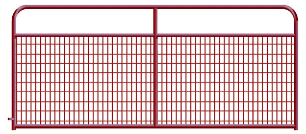 2" x 4" Wire Mesh Red Powder Coated Square Corner 12 ft. Gate