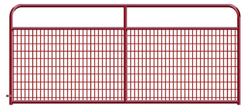 2" x 4" Wire Mesh Red Powder Coated Square Corner 12 ft. Gate