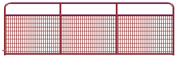 2" x 4" Wire Mesh Red Powder Coated Square Corner 14 ft. Gate