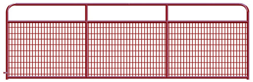 2" x 4" Wire Mesh Red Powder Coated Square Corner 14 ft. Gate