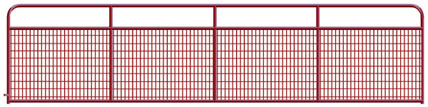 2" x 4" Wire Mesh Red Powder Coated Square Corner 16 ft. Gate