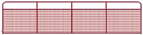 2" x 4" Wire Mesh Red Powder Coated Square Corner 16 ft. Gate