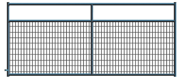 2" x 4" Wire Mesh Black Powder Coated Square Corner 12 ft. Gate